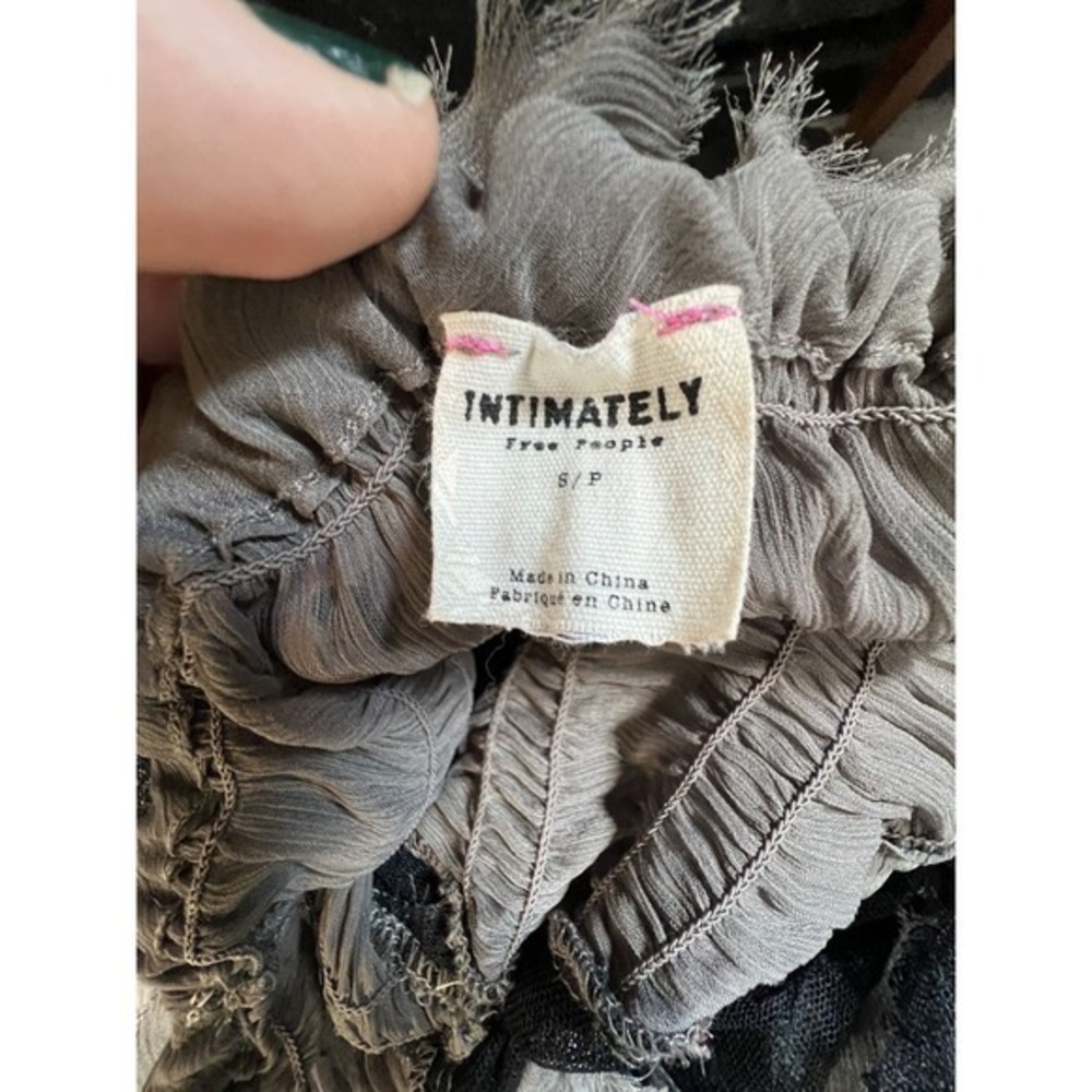 Intimately Free People Grey Black Sheer Mesh Strapless Midi Dress Small 92I - Picture 6 of 7
